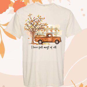 NEW Comfort Colors XL Fall I Love Fall Most of All Design
